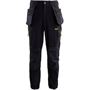 TROJAN Tech Men’s Black Cargo Trousers with Holster Pockets 5XL