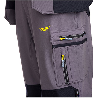 TROJAN Tech Men’s Grey Cargo Trousers with Holster Pockets