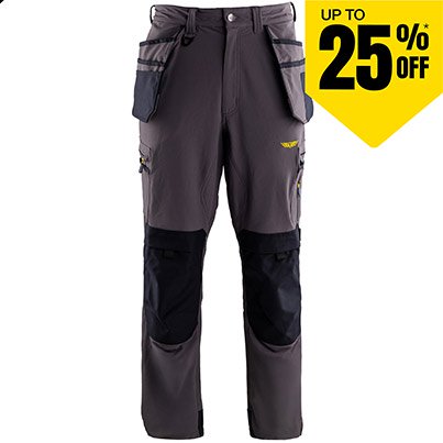 TROJAN Tech Men’s Grey Cargo Trousers with Holster Pockets