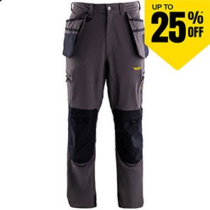 TROJAN Tech Men’s Grey Cargo Trousers with Holster Pockets