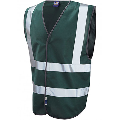 Leo Pilton Bottle Green Reflective Vest