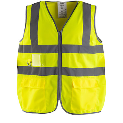 Arco Ultra Yellow Zip-Up Hi-Vis Vest
