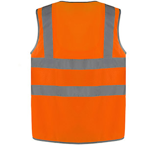 Arco Ultra Orange Zip-Up Hi-Vis Vest