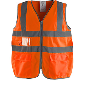 Arco Ultra Orange Zip-Up Hi-Vis Vest