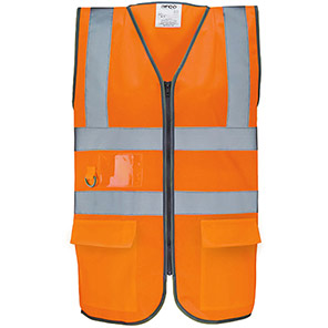 Arco Ultra Orange Zip-Up Hi-Vis Vest 5XL