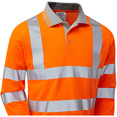 Pulsar PR470-R Hi-Vis Long Sleeve Polo Orange