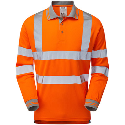 Pulsar PR470-R Hi-Vis Long Sleeve Polo Orange