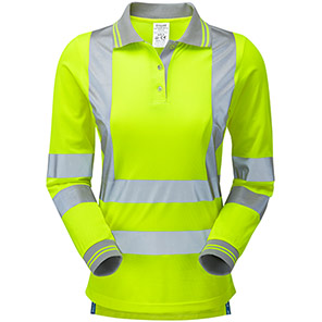 Pulsar P702-R Women's Hi-Vis Long Sleeve Polo Yellow
