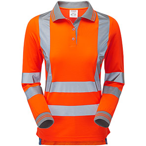 Pulsar PR703-R Women's Hi-Vis Long Sleeve Polo Orange