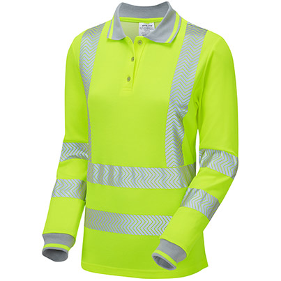 PULSAR LIFE Women’s Yellow Long-Sleeve Hi-Vis Polo Shirt