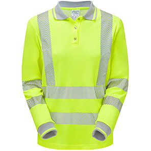 PULSAR LIFE Women’s Yellow Long-Sleeve Hi-Vis Polo Shirt 26