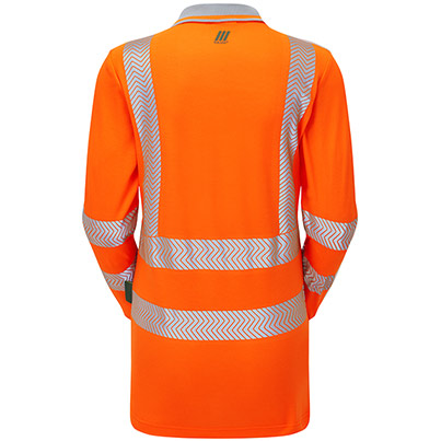 PULSAR LIFE Women’s Orange Long-Sleeve Hi-Vis Polo Shirt