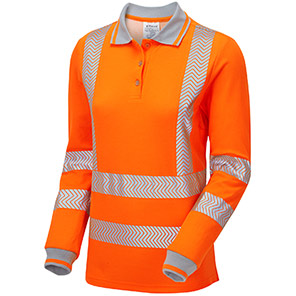 PULSAR LIFE Women’s Orange Long-Sleeve Hi-Vis Polo Shirt