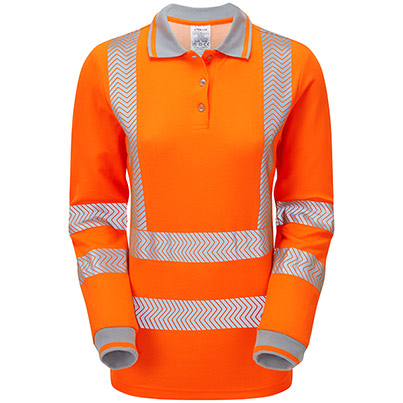 PULSAR LIFE Women’s Orange Long-Sleeve Hi-Vis Polo Shirt