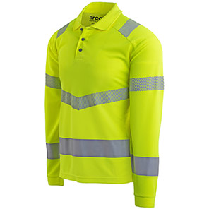 Arco Responsible Men’s Yellow Long-Sleeve Hi-Vis Polo Shirt
