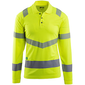 Arco Responsible Men’s Yellow Long-Sleeve Hi-Vis Polo Shirt 5XL