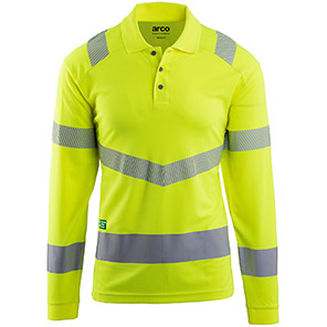 Arco Responsible Men’s Yellow Long-Sleeve Hi-Vis Polo Shirt