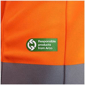 Arco Responsible Men’s Orange Long-Sleeve Hi-Vis Polo Shirt