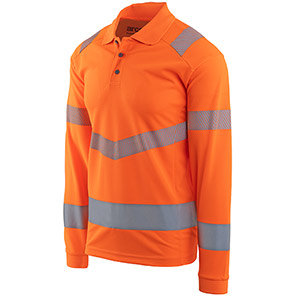 Arco Responsible Men’s Orange Long-Sleeve Hi-Vis Polo Shirt