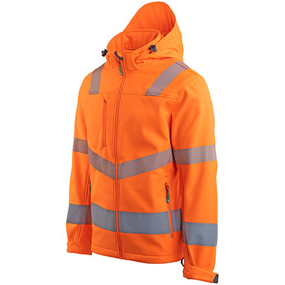 Arco Responsible Men’s Orange Hi-Vis Softshell Jacket