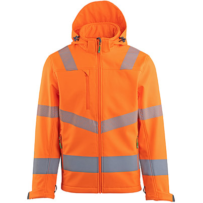 Arco Responsible Men’s Orange Hi-Vis Softshell Jacket