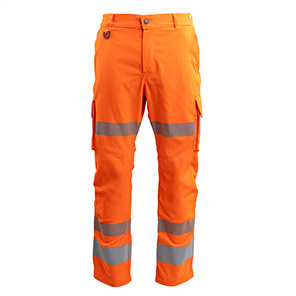 Arco Responsible Men’s Orange Hi-Vis Cargo Trousers with Kneepad Pockets