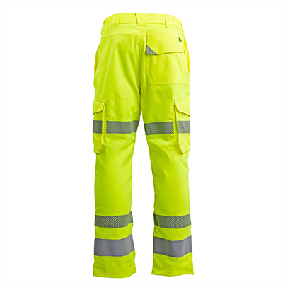 Arco Responsible Men’s Yellow Hi-Vis Cargo Trousers with Kneepad Pockets
