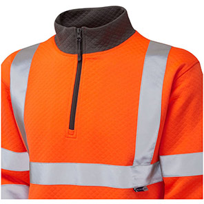 Leo EcoViz Brynsworthy Men’s Orange Quarter-Zip Sweatshirt