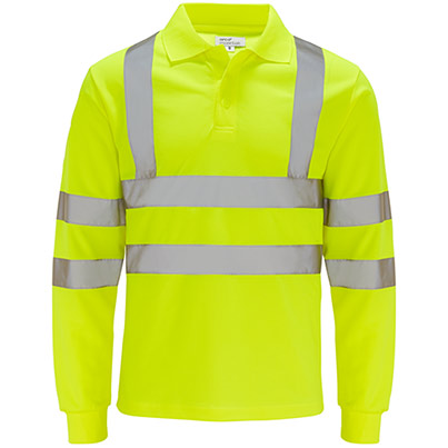 Arco Essentials Men’s Yellow Long-Sleeve Hi-Vis Polo Shirt