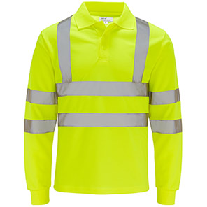 Arco Essentials Men’s Yellow Long-Sleeve Hi-Vis Polo Shirt