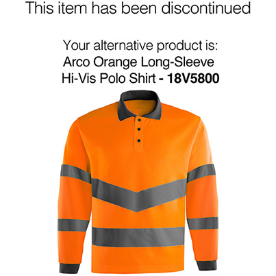 Arco Essentials Men’s Orange Long-Sleeve Hi-Vis Polo Shirt