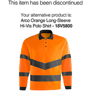 Arco Essentials Men’s Orange Long-Sleeve Hi-Vis Polo Shirt 6XL