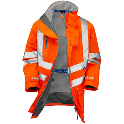 PULSAR PROTECT PR499 Orange Interactive Waterproof Hi-Vis Jacket