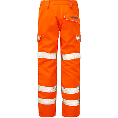 PULSAR PROTECT PR336 Orange Hi-Vis Cargo Trousers with Kneepad Pockets