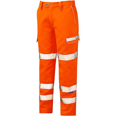 PULSAR PROTECT PR336 Orange Hi-Vis Cargo Trousers with Kneepad Pockets