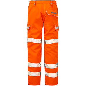 PULSAR PROTECT PR336 Orange Hi-Vis Cargo Trousers with Kneepad Pockets