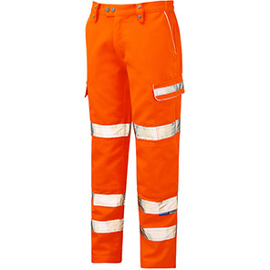 PULSAR PROTECT PR336 Orange Hi-Vis Cargo Trousers with Kneepad Pockets