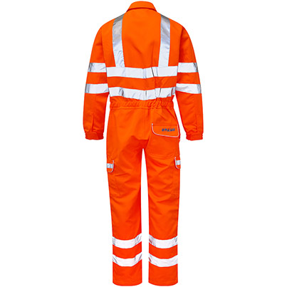 PULSAR PROTECT PR339 Orange Hi-Vis Overalls with Kneepad Pockets