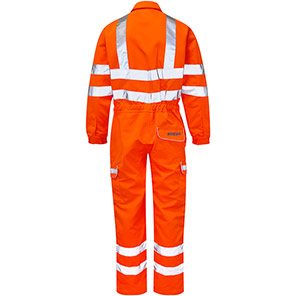 PULSAR PROTECT PR339 Orange Hi-Vis Overalls with Kneepad Pockets