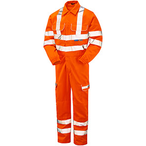 PULSAR PROTECT PR339 Orange Hi-Vis Overalls with Kneepad Pockets