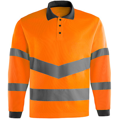 Arco Orange Long-Sleeve Hi-Vis Polo Shirt