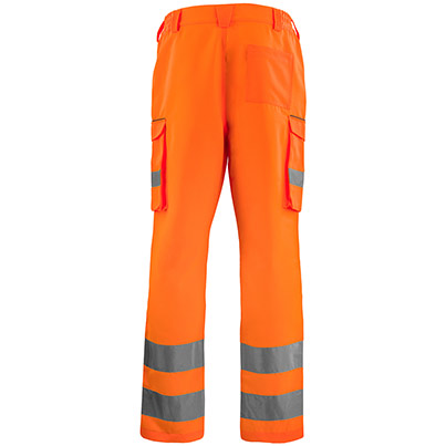 Arco Men’s Orange Hi-Vis Cargo Trousers with Kneepad Pockets