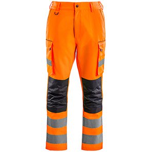 Arco Men’s Orange Hi-Vis Cargo Trousers with Kneepad Pockets