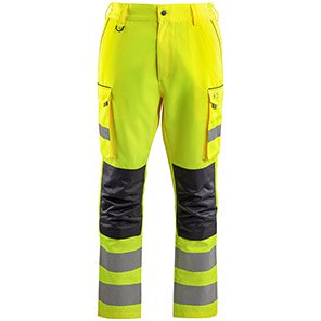 Arco Men’s Yellow Hi-Vis Cargo Trousers with Kneepad Pockets