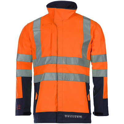 Sioen Playford Orange/Navy Hi-Vis Arc-Flash Softshell Jacket