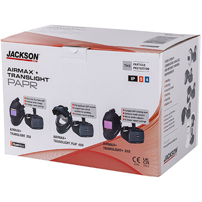 Jackson Safety AIRMAX+ PAPR Kit with TRANSLIGHT FLIP 455 Welding Helmet