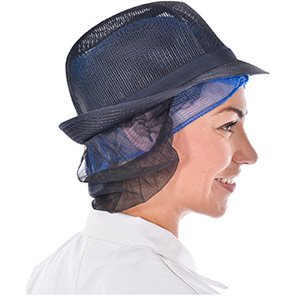 Lion Haircare 18001 Navy Mesh Trilby Hat with Snood