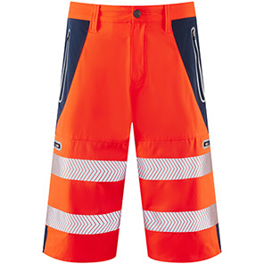 Leo Workwear Kingsley Orange/Navy Hi-Vis Shorts 6XL