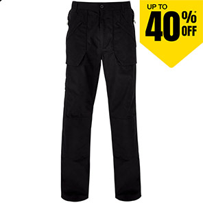 TROJAN Men’s Black Action Work Trousers