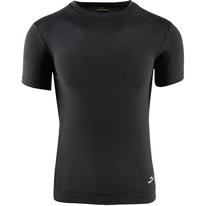 TROJAN Black Short-Sleeve Wicking Base-Layer Vest